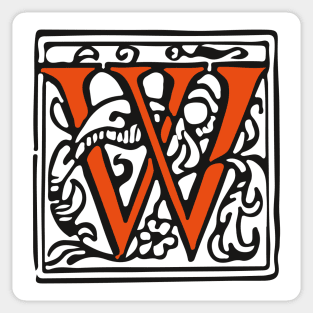 Letter W in an decorative frame Sticker